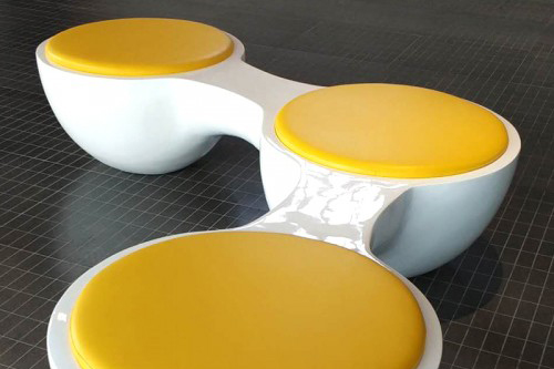 玻璃钢圆形连体坐凳